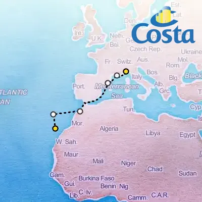 April 11th, 2026  - Western Mediterranean from Santa Cruz De Tenerife Cruise on the Costa Fortuna