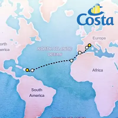 March 15th, 2026  - Transatlantic from Casa de Campo/La Romana Cruise on the Costa Pacifica