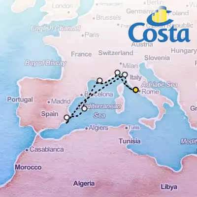 April 11th, 2026  - Western Mediterranean from Civitavecchia Cruise on the Costa Pacifica