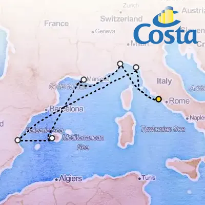 April 18th, 2026  - Western Mediterranean from Civitavecchia Cruise on the Costa Pacifica