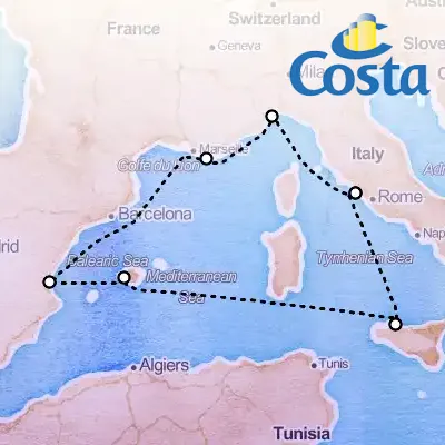 October 10th, 2025  - Western Mediterranean from Civitavecchia Cruise on the Costa Pacifica