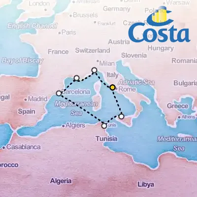 October 24th, 2025  - Western Mediterranean from Civitavecchia Cruise on the Costa Pacifica