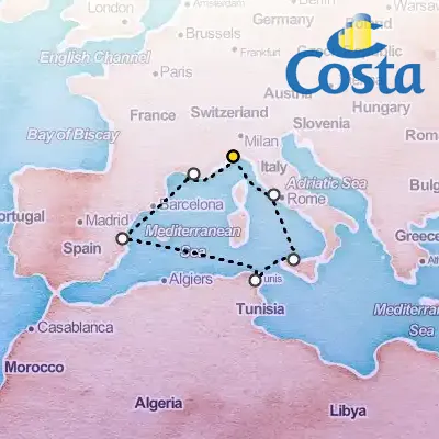 October 18th, 2025  - Western Mediterranean from Savona Cruise on the Costa Pacifica