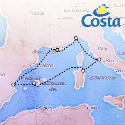 September 21st, 2025  - Western Mediterranean from Toulon, La Seyne Sur Mer Cruise on the Costa Pacifica