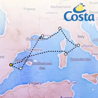 June 24th, 2026  - Western Mediterranean from Valencia Cruise on the Costa Pacifica