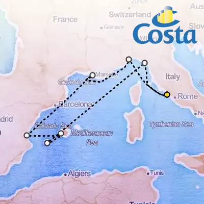 April 3rd, 2026  - Western Mediterranean from Civitavecchia Cruise on the Costa Pacifica