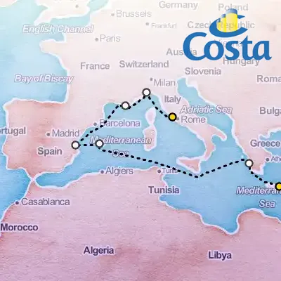 August 29th, 2025  - Western Mediterranean from Civitavecchia Cruise on the Costa Pacifica