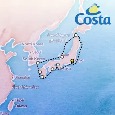 October 7th, 2026  - Far East from Yokohama (Tokyo) Cruise on the Costa Serena