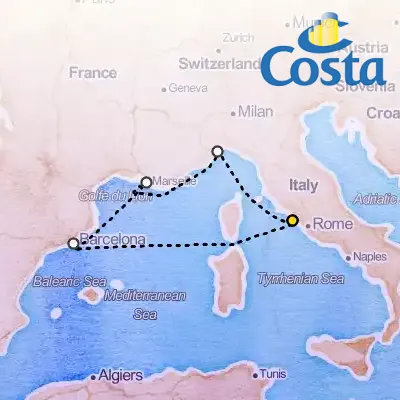 November 6th, 2026  - Western Mediterranean from Civitavecchia Cruise on the Costa Smeralda