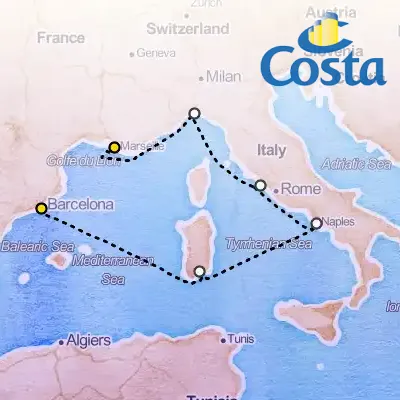 September 21st, 2025  - Western Mediterranean from Barcelona Cruise on the Costa Smeralda