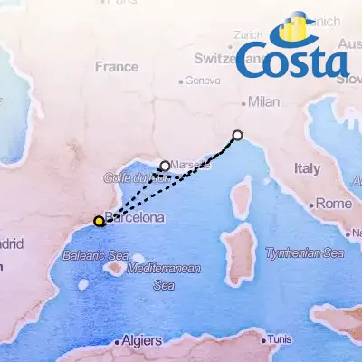 April 9th, 2026  - Western Mediterranean from Barcelona Cruise on the Costa Toscana