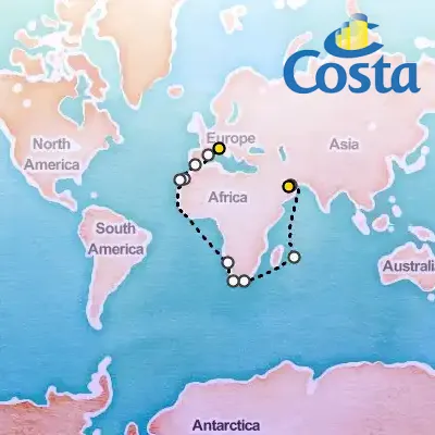 March 6th, 2026  - Transatlantic From Abu Dhabi (Emirates) on the Costa Toscana