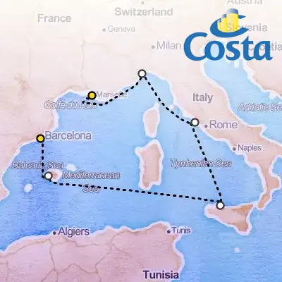 October 14th, 2025  - Western Mediterranean from Barcelona Cruise on the Costa Toscana