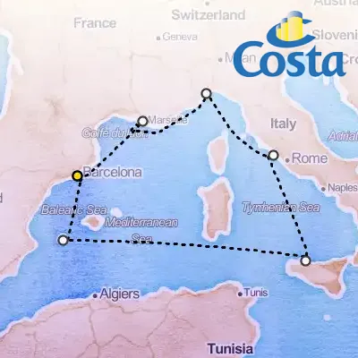 September 9th, 2025  - Western Mediterranean from Barcelona Cruise on the Costa Toscana