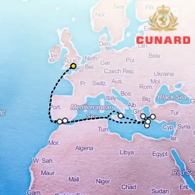 September 7th, 2025  - Mediterranean & Greek Islands Cruise on the Cunard Queen Anne