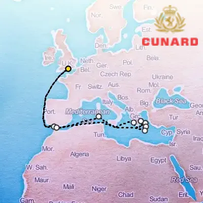 September 20th, 2026  - Mediterranean & Greek Islands Cruise on the Cunard Queen Anne