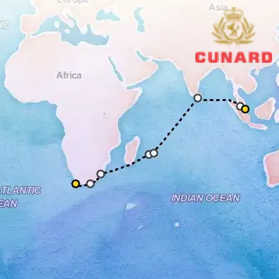January 31st, 2026  - Cape Town to Singapore Cruise on the Cunard Queen Anne