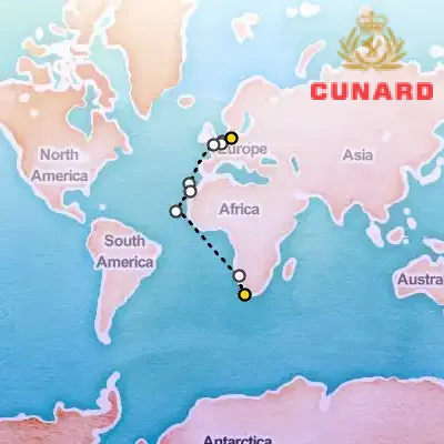 January 6th, 2026  - Hamburg to Cape Town Cruise on the Cunard Queen Anne