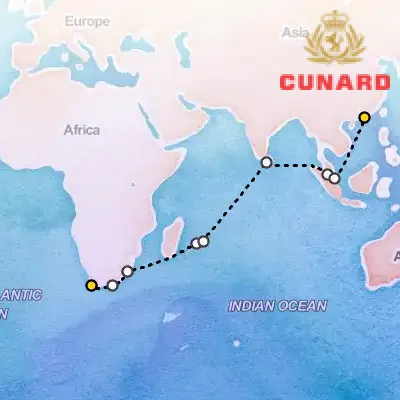 January 31st, 2026  - Cape Town to Hong Kong Cruise on the Cunard Queen Anne
