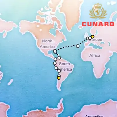 February 28th, 2027  - San Antonio to Hamburg Cruise on the Cunard Queen Anne