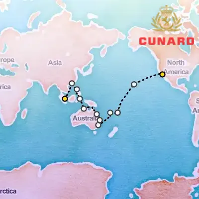 February 22nd, 2026  - Singapore & Los Angeles Cruise on the Cunard Queen Anne