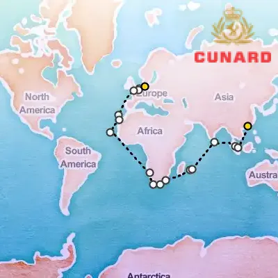 January 6th, 2026  - Hamburg to Hong Kong Cruise on the Cunard Queen Anne