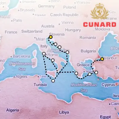May 21st, 2027  - Mediterranean & Adriatic & Greece Cruise on the Cunard Queen Elizabeth