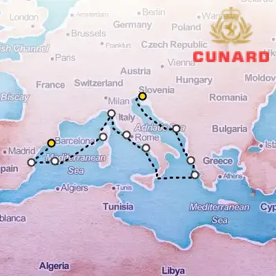August 6th, 2027  - Mediterranean, Croatia & Greece Cruise on the Cunard Queen Elizabeth