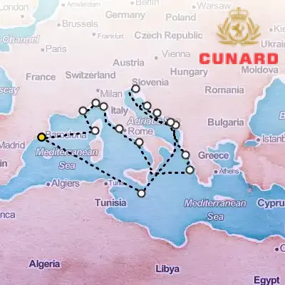 September 10th, 2027  - Mediterranean & Adriatic & Greece Cruise on the Cunard Queen Elizabeth