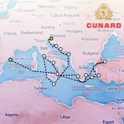 May 14th, 2027  - Greece, Turkey, Italy & Adriatic Cruise on the Cunard Queen Elizabeth