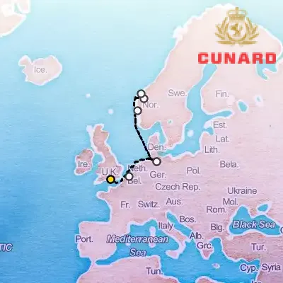 August 25th, 2026  - Norwegian Fjords Cruise on the Cunard Queen Mary 2