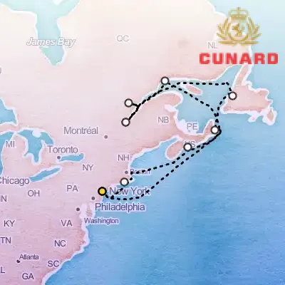 October 3rd, 2025  - New England & Canada Cruise on the Cunard Queen Mary 2