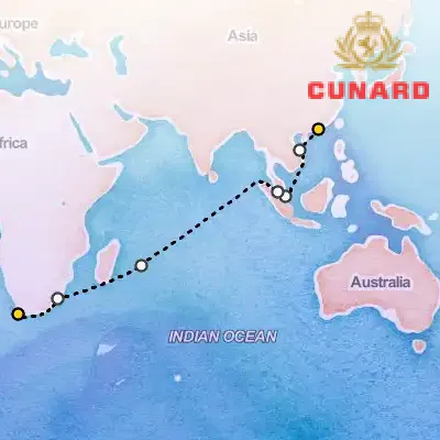 March 22nd, 2026  - Hong Kong to Cape Town Cruise on the Cunard Queen Mary 2