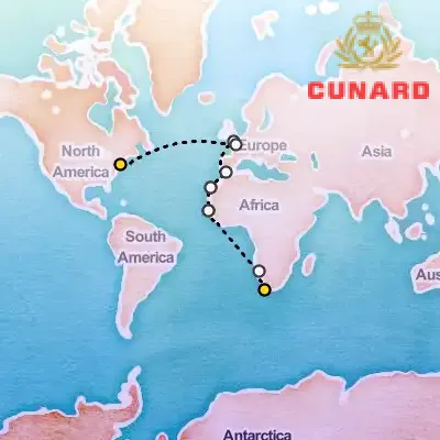 April 13th, 2026  - Cape Town to New York Cruise on the Cunard Queen Mary 2
