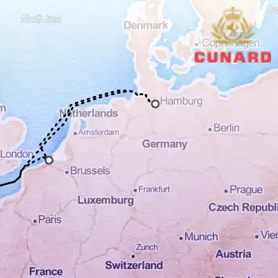 October 18th, 2026  - Hamburg & Zeebrugge Short Break on the Cunard Queen Mary 2