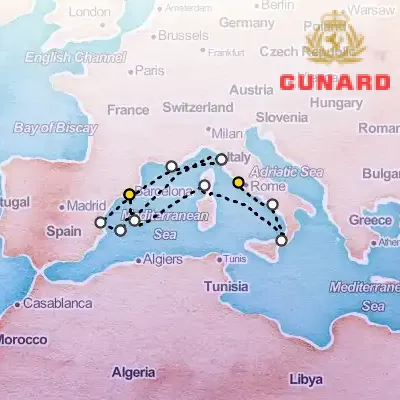 May 18th, 2026  - Italy, France & Spain Cruise on the Cunard Queen Victoria