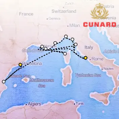 July 13th, 2026  - Italy, France & Spain Cruise on the Cunard Queen Victoria