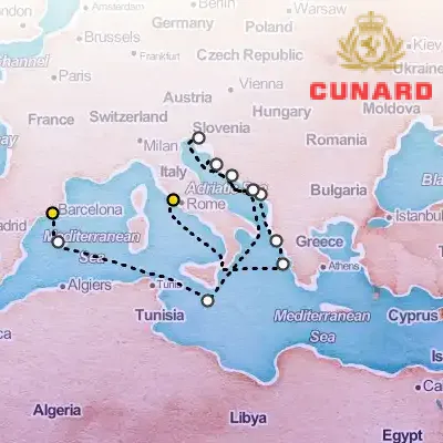 June 1st, 2026  - Spain & Italy & Adriatic Cruise on the Cunard Queen Victoria