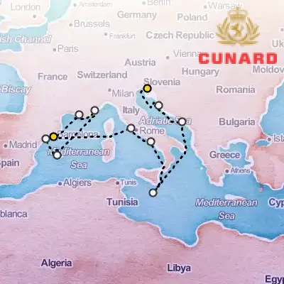 August 3rd, 2026  - Adriatic & Western Mediterranean Cruise on the Cunard Queen Victoria