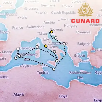 August 31st, 2026  - Adriatic & Western Mediterranean Cruise on the Cunard Queen Victoria