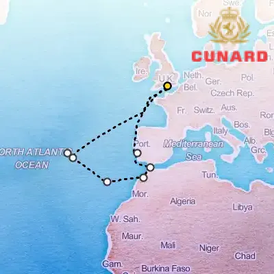 October 24th, 2027  - Portugal & Morocco Cruise on the Cunard Queen Victoria