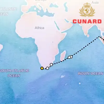 March 22nd, 2027  - Singapore to Cape Town Cruise on the Cunard Queen Victoria