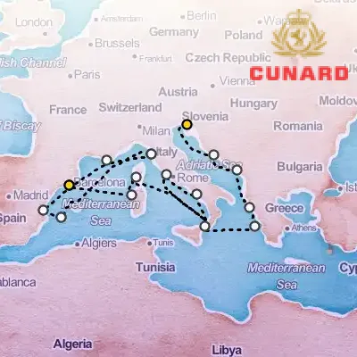 June 15th, 2026  - Adriatic & Western Mediterranean Cruise on the Cunard Queen Victoria