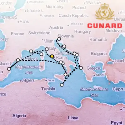 July 20th, 2026  - Adriatic & Western Mediterranean Cruise on the Cunard Queen Victoria