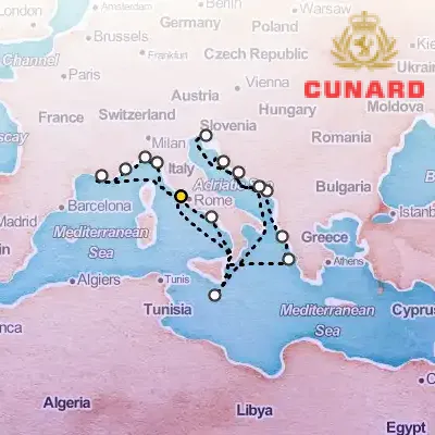 June 29th, 2026  - Greece & Adriatic & Western Mediterranean Cruise on the Cunard Queen Victoria