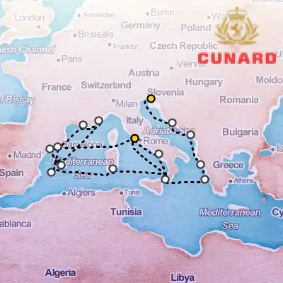 August 10th, 2026  - Adriatic & Western Mediterranean Cruise on the Cunard Queen Victoria
