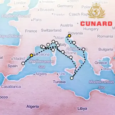 July 6th, 2026  - Adriatic & Western Mediterranean Cruise on the Cunard Queen Victoria