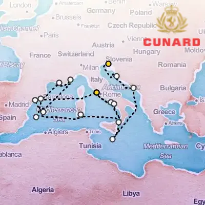 August 3rd, 2026  - Adriatic & Western Mediterranean Cruise on the Cunard Queen Victoria
