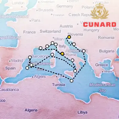 August 31st, 2026  - Adriatic & Western Mediterranean Cruise on the Cunard Queen Victoria