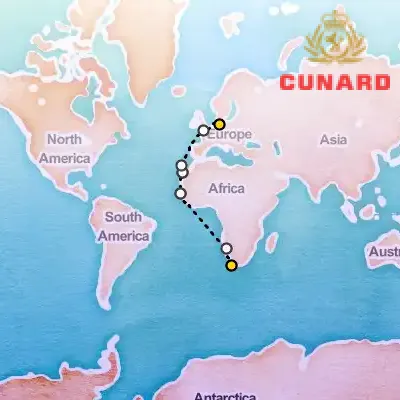 April 10th, 2027  - Cape Town to Hamburg Voyage on the Cunard Queen Victoria